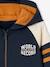 Sweat garçon zippé à capuche sport manches raglan marine+noix de pécan+vert 6 - vertbaudet enfant 