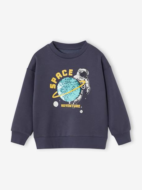 Sweat à sequins réversibles garçon bleu ardoise 5 - vertbaudet enfant 