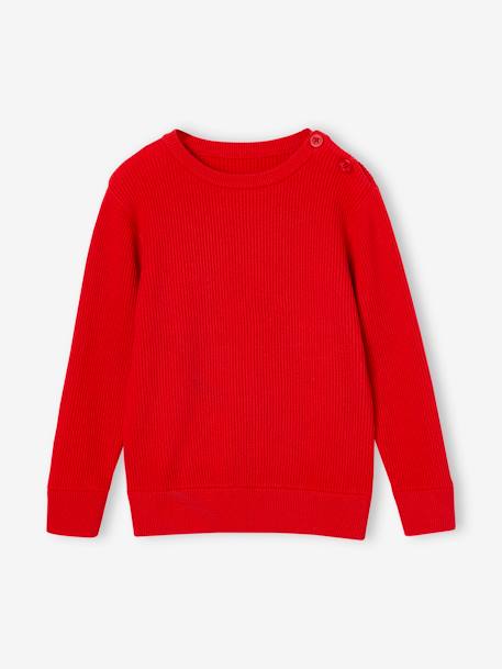 Pull garçon en maille rouge 2 - vertbaudet enfant 