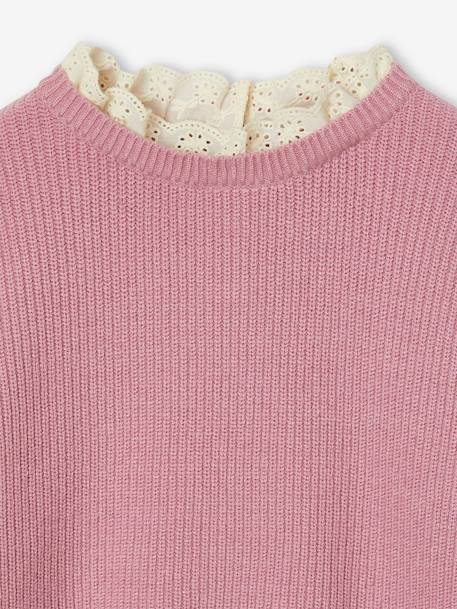 Pull fille col fantaisie forme loose lavande+marine+rayé marine+rouge+violet 3 - vertbaudet enfant 