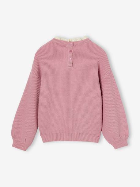 Pull fille col fantaisie forme loose lavande+marine+rayé marine+rouge+violet 2 - vertbaudet enfant 