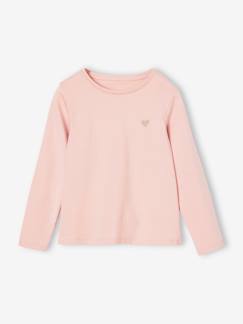 T-shirt fille coeur pailleté manches longues   - vertbaudet enfant