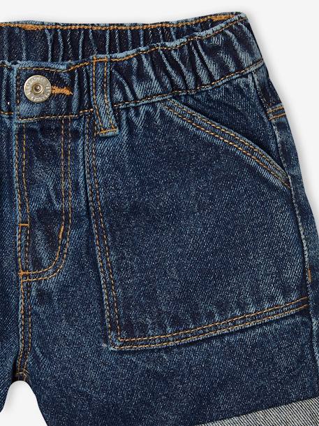Short en jean fille bleu clair+bleu moyen+denim brut 11 - vertbaudet enfant 