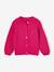 Gilet fille en côtes perlée fuchsia 1 - vertbaudet enfant 