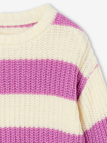 Pull à larges rayures fille écru 5 - vertbaudet enfant 