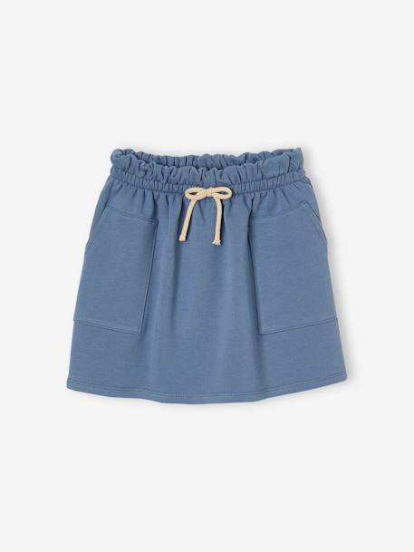 Jupe en molleton fille bleu chambray+rayé vert+rouge 1 - vertbaudet enfant 