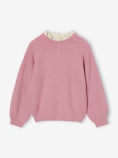 -Pull fille col fantaisie forme loose 