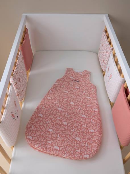 Gigoteuse en gaze de coton personnalisable DANS LES BOIS vert sauge+vieux rose 11 - vertbaudet enfant 