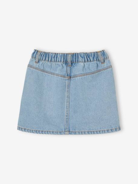 Jupe en jean fille bleu clair+bleu moyen+denim brut 2 - vertbaudet enfant 