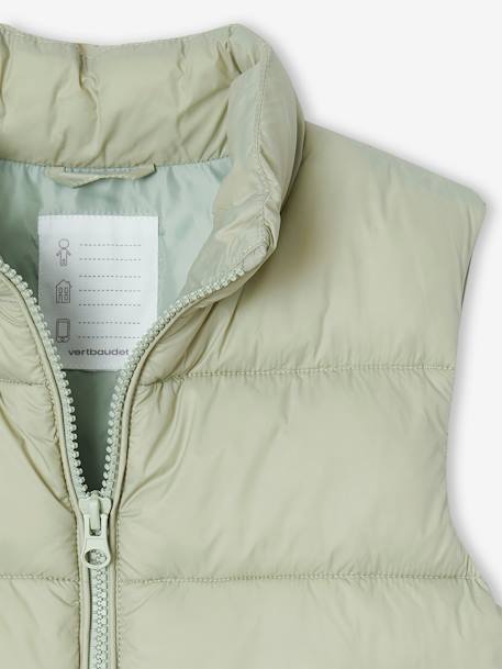 Doudoune Sans Manches Fille VERTBAUDET - Effet Colorblock Doré - Légère Et Chaude Pour Mi-saison - Fermeture Zippée, 2 Poches
