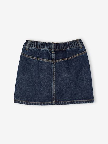 Jupe en jean fille bleu clair+bleu moyen+denim brut 10 - vertbaudet enfant 