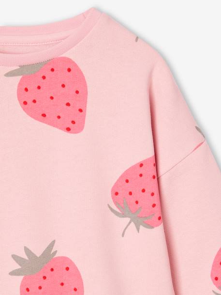 Sweat fille motifs fantaisie Beige imprimé+blanc imprimé+rose+vanille 13 - vertbaudet enfant 