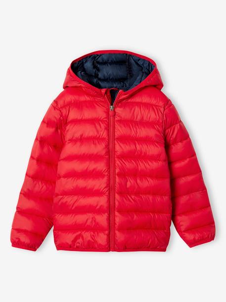 Doudoune garçon légère à capuche bleu jean+bleu moyen+marine+noir+noisette+noix de pécan+olive+rouge+vert émeraude 29 - vertbaudet enfant 