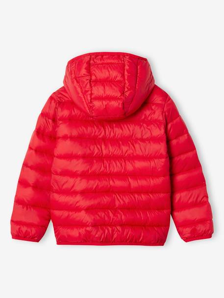 Doudoune garçon légère à capuche bleu jean+bleu moyen+marine+noir+noisette+noix de pécan+olive+rouge+vert émeraude 30 - vertbaudet enfant 
