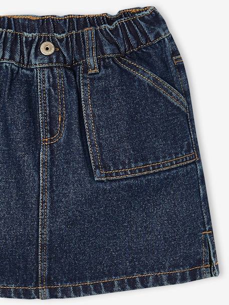 Jupe en jean fille bleu clair+bleu moyen+denim brut 11 - vertbaudet enfant 