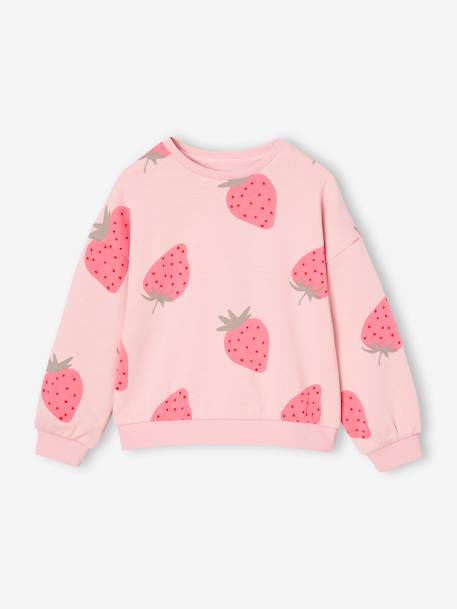 Sweat fille motifs fantaisie Beige imprimé+blanc imprimé+rose+vanille 11 - vertbaudet enfant 