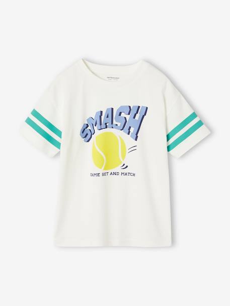 T-shirt sport motif tennis garçon blanc 2 - vertbaudet enfant 