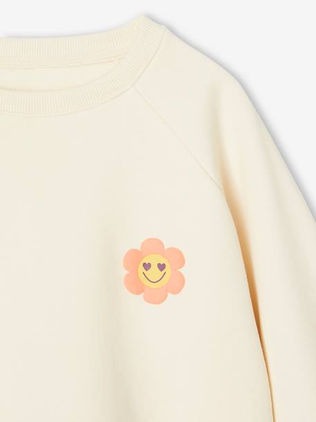 Ensemble robe-sweat motifs fleurs + corsaire fille écru 5 - vertbaudet enfant 