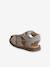 Sandales bébé fermées cuir à scratchs bleu jean+sable 9 - vertbaudet enfant 