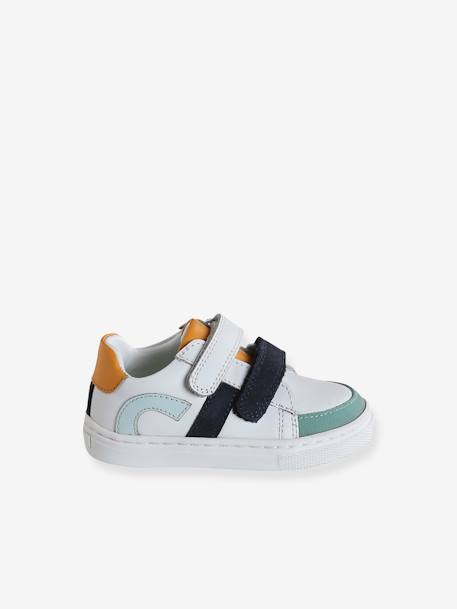 Baskets bébé garçon cuir à scratchs écru+lot blanc 8 - vertbaudet enfant 