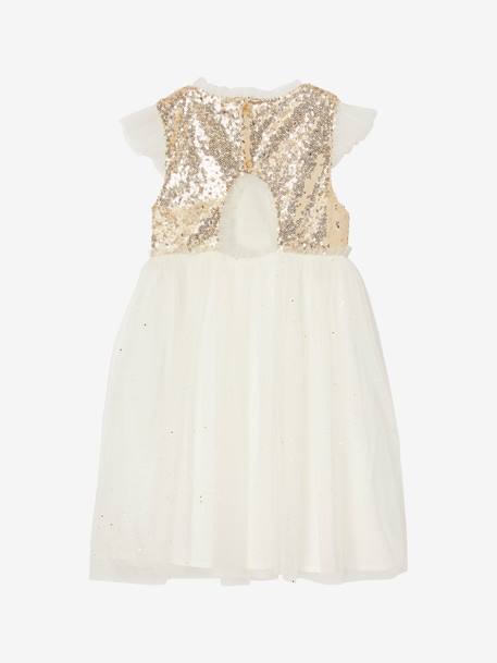 Robe cérémonie en sequins et tulle pailleté fille or 3 - vertbaudet enfant 