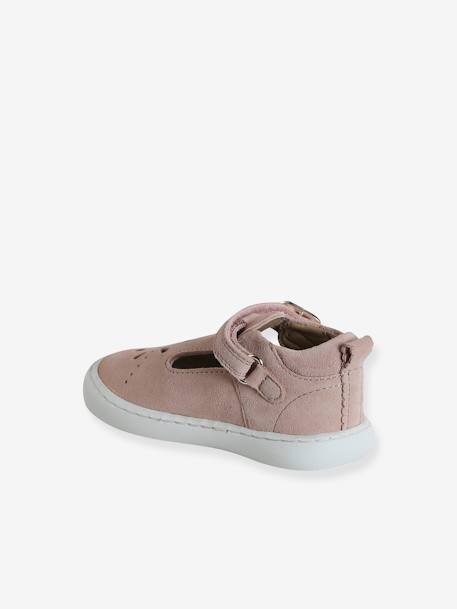 Sandales salomés cuir bébé rose poudré 3 - vertbaudet enfant 