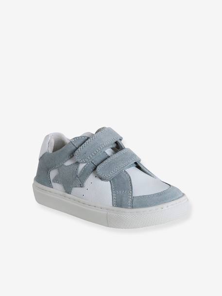 Baskets scratchées cuir enfant collection maternelle blanc+framboise 1 - vertbaudet enfant 