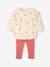 Ensemble bébé fille sweat à volant + legging écru+rose 3 - vertbaudet enfant 