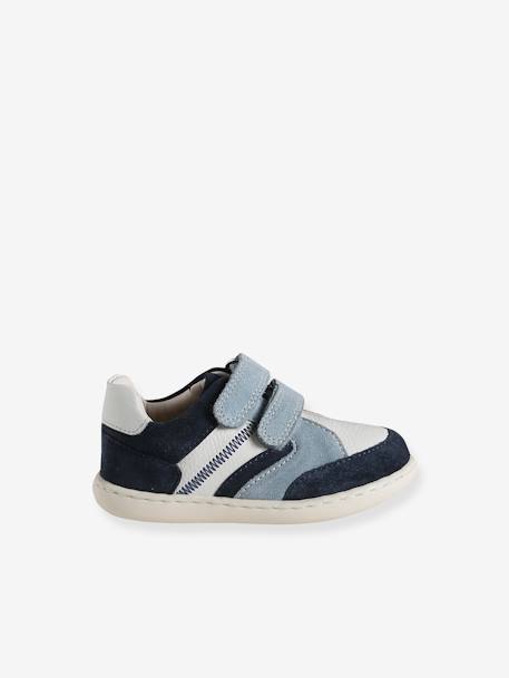 Baskets bébé garçon cuir à scratchs lot bleu 2 - vertbaudet enfant 