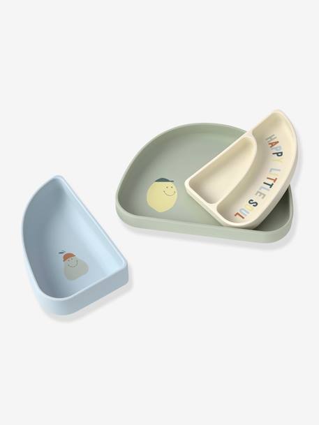 Set de vaisselle Happy Fruits en silicone LÄSSIG bleu+blush 1 - vertbaudet enfant 