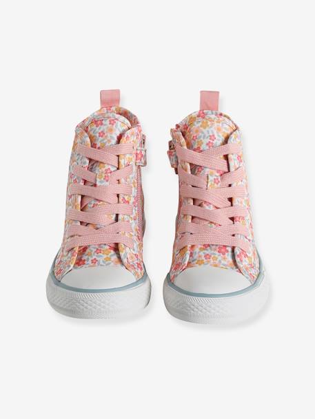 Baskets montantes lacées et zippées enfant collection maternelle blanc imprimé 4 - vertbaudet enfant 