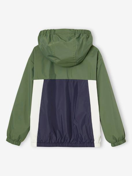Blouson garçon coupe-vent colorblock bleu moyen+kaki+vert d'eau 5 - vertbaudet enfant 