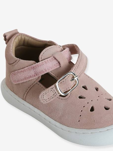 Sandales salomés cuir bébé rose poudré 6 - vertbaudet enfant 