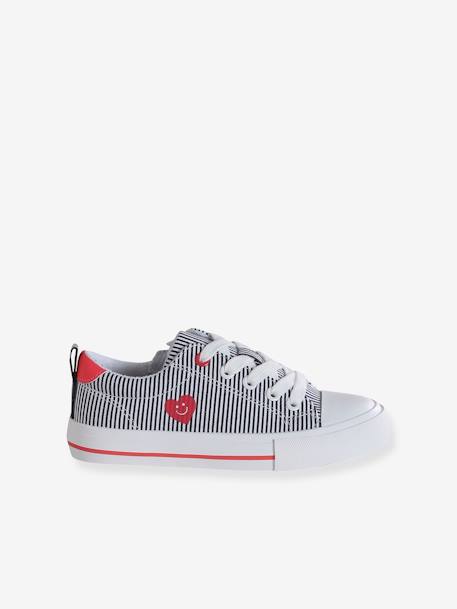 Baskets rayées lacées et zippées enfant rayé bleu 3 - vertbaudet enfant 
