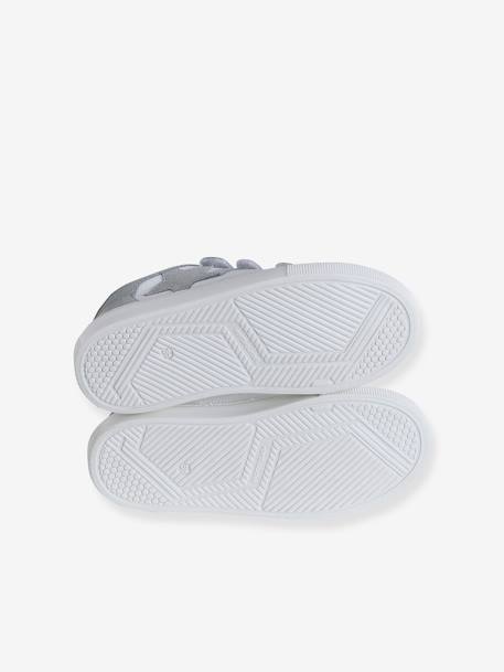 Baskets scratchées cuir enfant blanc+framboise 5 - vertbaudet enfant 