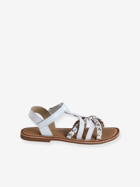 Sandales scratchées cuir enfant blanc+lot bleu 2 - vertbaudet enfant 