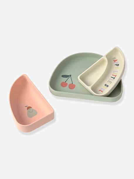 Set de vaisselle Happy Fruits en silicone LÄSSIG bleu+blush 8 - vertbaudet enfant 