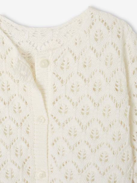 Gilet bébé maille ajourée blanc 3 - vertbaudet enfant 