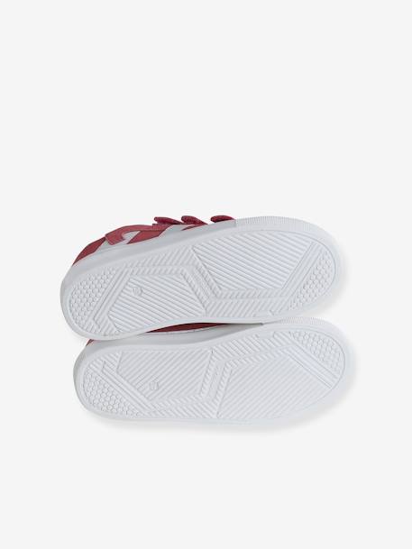 Baskets scratchées cuir enfant blanc+framboise 10 - vertbaudet enfant 