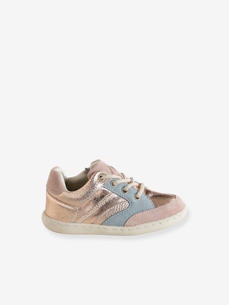 Baskets bébé fille cuir souple zippées multicolore 2 - vertbaudet enfant 