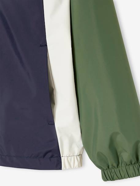 Blouson garçon coupe-vent colorblock bleu moyen+kaki+vert d'eau 7 - vertbaudet enfant 
