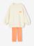 Ensemble robe-sweat motifs fleurs + corsaire fille écru 1 - vertbaudet enfant 