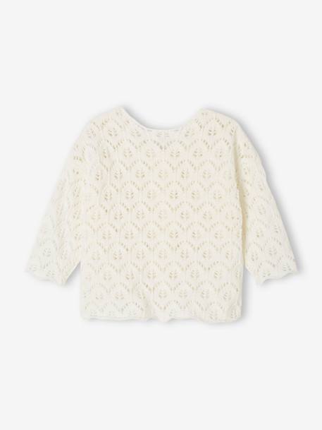Gilet bébé maille ajourée blanc 2 - vertbaudet enfant 