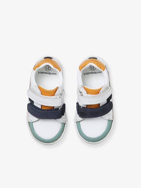 Baskets bébé garçon cuir à scratchs écru+lot blanc 10 - vertbaudet enfant 