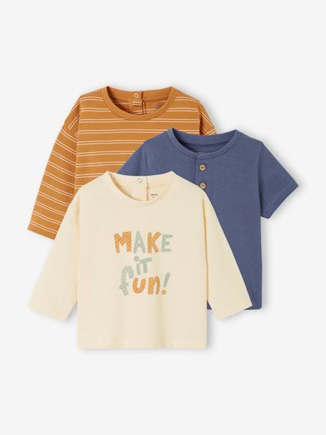 Lot 3 T-shirts Basics bébé caramel 1 - vertbaudet enfant 