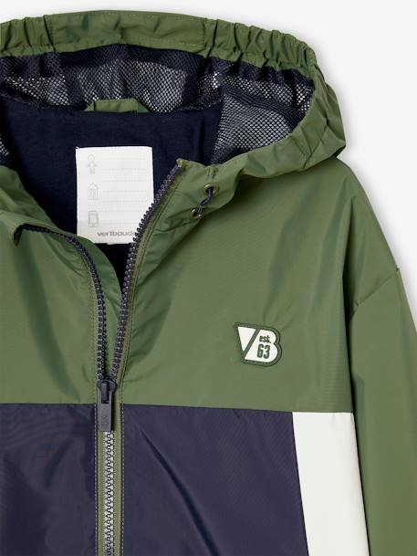 Blouson garçon coupe-vent colorblock bleu moyen+kaki+vert d'eau 6 - vertbaudet enfant 