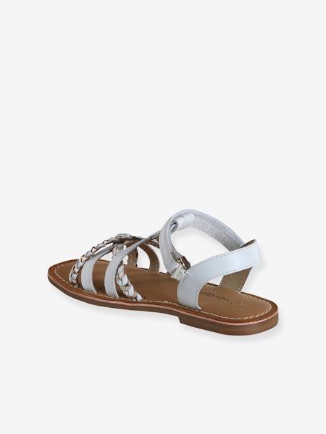 Sandales scratchées cuir enfant blanc+lot bleu 3 - vertbaudet enfant 