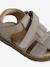 Sandales bébé fermées cuir à scratchs bleu jean+sable 10 - vertbaudet enfant 