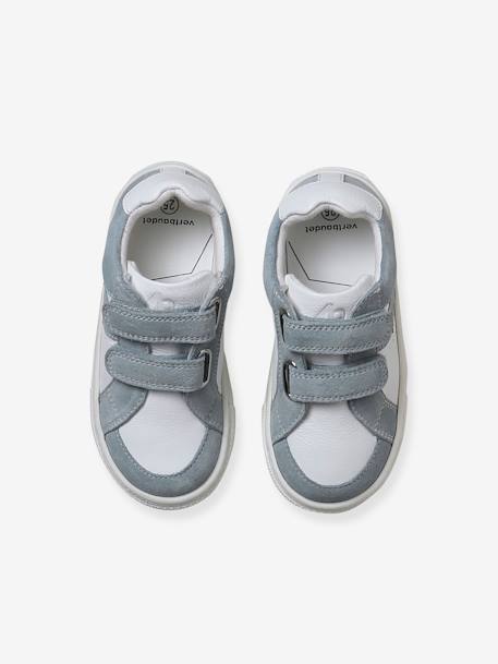 Baskets scratchées cuir enfant collection maternelle blanc+framboise 6 - vertbaudet enfant 