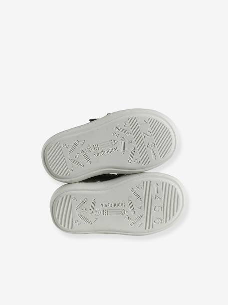 Baskets bébé garçon en cuir à scratchs bleu grisé+écru 5 - vertbaudet enfant 